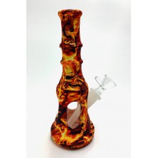 Silicone Water Pipe 8" with Glass, Design